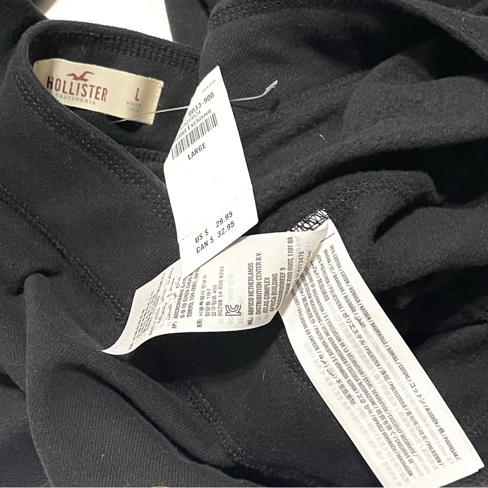 Hollister NWT Woman Black Jogger Sweat Pants Size L - Picture 9 of 13